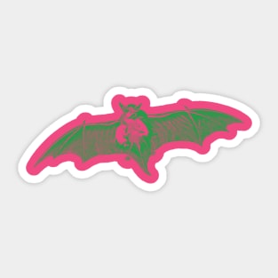 Mother Bat and Babies - Green Sticker